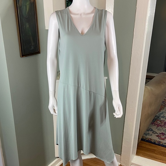 Vintage 90s y2k Olivia Matthews Asymmetrical Dress in Soft Green - Picture 1 of 12